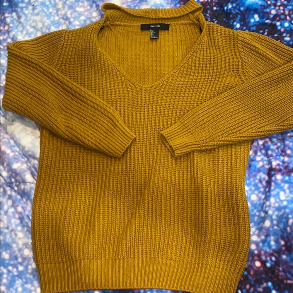Collared Mustard Sweater Forever 21
